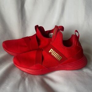 PUMA Radiate Z Strap Red/Gold Running Shoes 194089-04 Women's Size 8.5